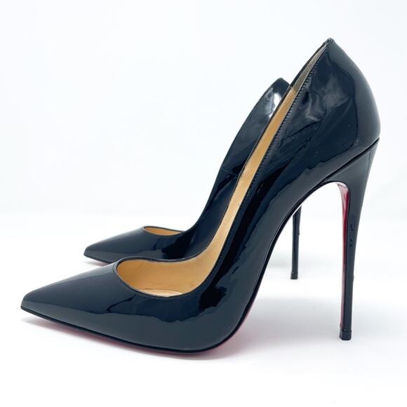 Christian Louboutin So Kate 120 mm Black Patent Leather Stiletto Heels EU 38 - Picture 1 of 8